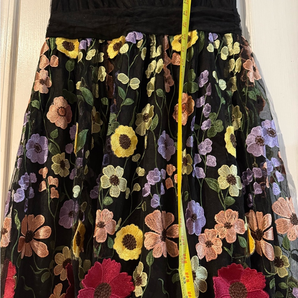 Just Me Black Floral Midi Dress - Picture 8 of 9